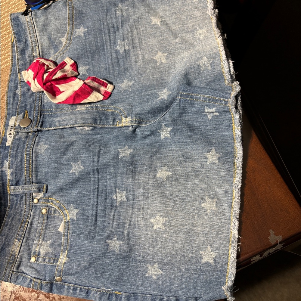 JCPenney Blue Denim Star Skirt